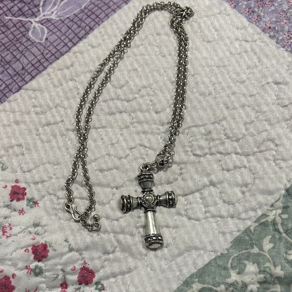 Silver Cross Pendant Necklace